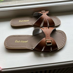 NWOT tan salt water shoes size 8